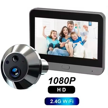 Беспроводная Дверная ячейка Tuya Smart 1080P Wi-Fi с 4.3”дисплеем, камерой ночного видения и микрофоном