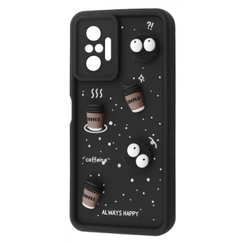 Чехол мультяшный с фигурками WAVE Pretty Things Case для Xiaomi Redmi Note 10 Pro black/coffee