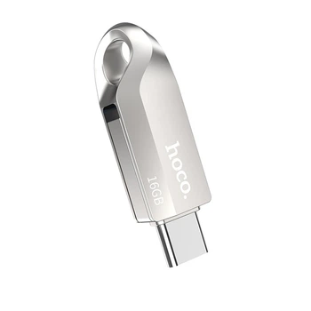 Флеш пам‘ять HOCO UD8 2 в 1 (USB3.0/Type-C) (16Gb) Сталевий