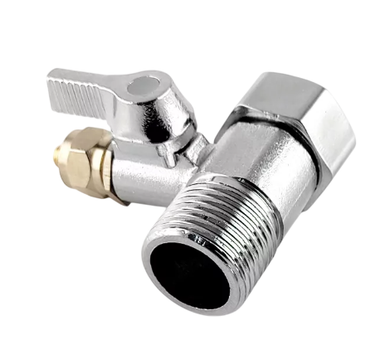 Адаптер + шаровый вентиль AD-4BC-3W/BV-2BC-CH 1/2"-1/4"-1/2" (резьба наружная - цанга- резьба внутренняя)
