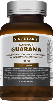 Харчова добавка Singularis Superior Guarana 500 мг 120 капсул (5903263262336)