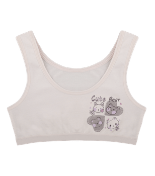 Топ для девочки с принтом Cute Bear - Donella - 4571PB17 - 122-128 см - Светло-бежевый