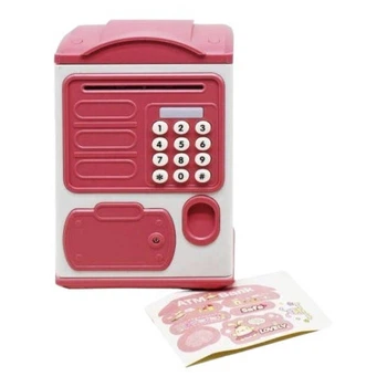Сейф копилка с купюроприемником и отпечатком пальца Saving Box Розовый