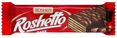 Вафлі Roshen Roshetto Dark глазуровані, 34г