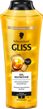 Шампунь Gliss Kur Oil Nutritive для сухих, поврежденных волос с секущимися кончиками, 400 мл