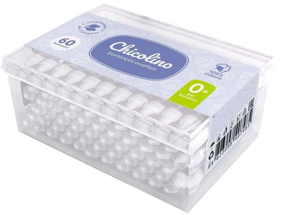 Детские ватные палочки Chicolino с ограничителем, 60 шт