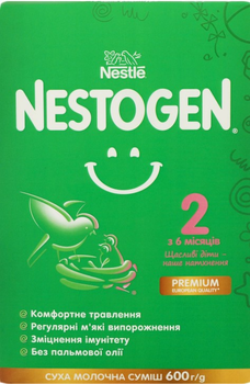 Суха молочна суміш Nestogen 2 з лактобактеріями L. Reuteri для дітей з 6 місяців, 600 г