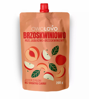 Фруктовий мус OWOLOVO з яблук і персика 200 г