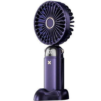Портативний ручний настільний mini Fan вентилятор з акумулятором та зарядкою від USB, підставка для телефону Синій