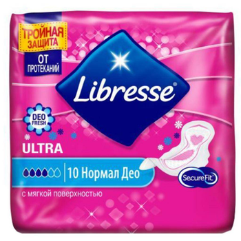 Прокладки гігієнічсні з ароматом Libresse Ultra Thin Normal Deo, 10 шт
