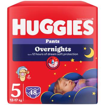 Упаковка подгузников-трусиков Huggies Overnights Pants 5 12-17 кг 48 шт (2 пачки по 24 шт) (5029053581095_1)