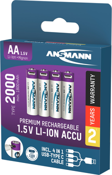 Акумулятор Ansmann літієвий AA 1.5 V / 2000 mAh 4 шт (4013674193974)