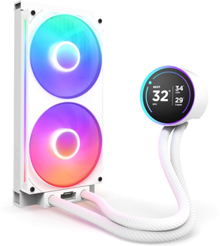 Система рідинного охолодження NZXT Kraken Elite RGB 280 мм AIO liquid cooler w/Display, RGB, Fans White (RL-KR28E-W2)