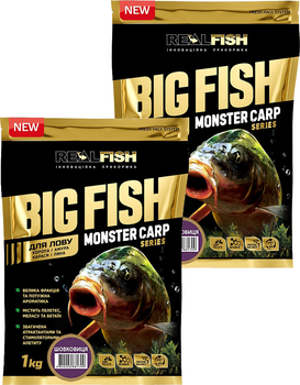 Прикормка Real Fish Біг Фіш короп шовковиця 1 кг 2 упаковки (4820026881799)