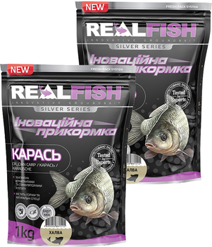 Прикормка Real Fish Карась (Халва) 1 кг 2 упаковки (4820026881515)