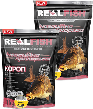 Прикормка Real Fish Короп (Горох) 1 кг 2 упаковки (4820026881157)
