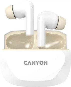 Навушники Canyon Hexagon 7 TWS ANC+ENC Wireless Charge White Beige (CNS-TWS7WB)