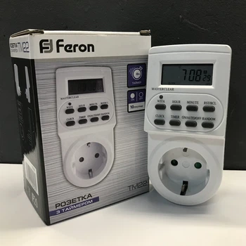 Розетка з таймером електронна Feron TM22 тижнева