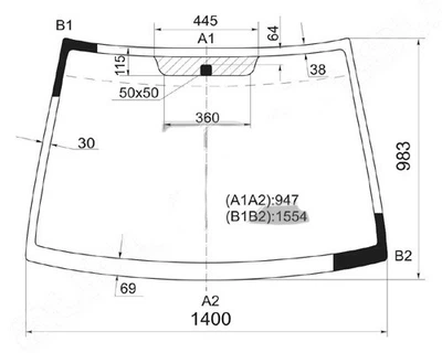 Скло лобове XYG для HYUNDAI MATRIX 01-10 4125AGNBL
