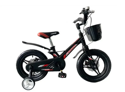 Детский велосипед Crosser Hunter Premium 16″ черный с дисковыми механическими тормозами 1 скоростью магниевой рамой надувными колесами и максимальным весом до 60 кг