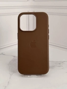 Чехол противоударный кожаный OEM Leather Case with MagSafe для iPhone 15 Pro Max Taupe