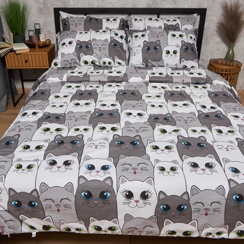 Набор Moon&Star Бязь Gold Люкс Furry Friends Простыня 220х240 см + 2 наволочки 50х70 см (MS-880000226)
