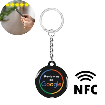Смарт - брелок с NFC для обратной связи с клиентами Google умная метка для ссылок / мгновенных отзывов, 3х3.4 см, черный "G" (100940215)