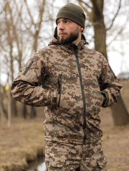 Тактична демісезонна куртка Undolini Soft Shell Піксель, розмір 48 (M)