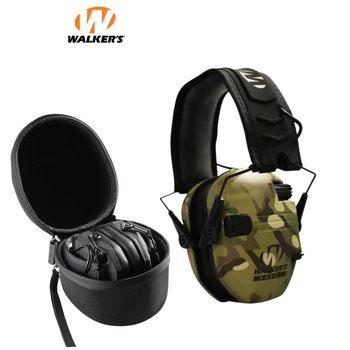 Активні навушники для стрільби Walker’s Razor Slim Electronic Muff Green Multicam & Жорстокий кейс Caseling Hard Case