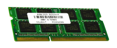 Оперативная память 8 ГБ, DDR3, для ноутбуков, PNY (1600 МГц, 1.5 В, CL11, D0JKH-T) Б/У