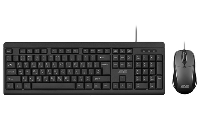 Комплект клавіатура та миша 2E MK401 USB, EN/UK, чорний (2E-MK401UB_UA)