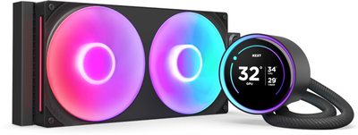 Система жидкостного охлаждения NZXT Kraken Elite RGB 280 мм AIO liquid cooler w/Display, RGB, Fans Black (RL-KR28E-B2)