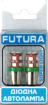 Лампочка с цоколем LED T4W SMD зеленая 12-диодов 12V-2,5Вт BA9s (Futura) (к-т.-2шт.) 70613