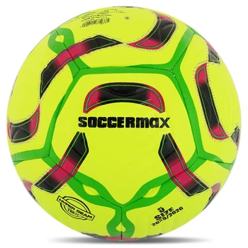 Мяч футбольный №5 PU ламинированная гибридная сшивка HYBRID SOCCERMAX FB-4167 (PU, желтый)