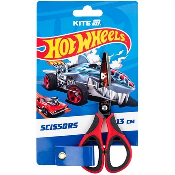 Ножницы 13 см с резиновыми вставками и принтом на лезвии Hot Wheels HW25-148 Kite, 69649