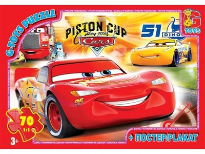 Пазлы Тачки, G-Toys, 70 эл., Z10189