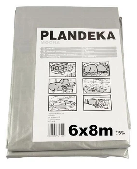 Тент-брезент 110 г/м² | 6 × 8м Wimar PLANDEKA защитный серый