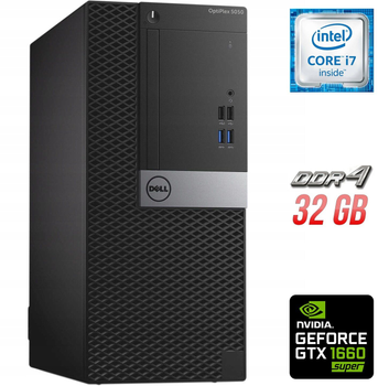 Игровой ПК Dell OptiPlex 5050 Tower / Intel Core i7-6700 (4 (8) ядра по 3.4 - 4.0 GHz) / 32 GB DDR4 / 250 GB SSD + 1000 GB HDD / nVidia GeForce GTX 1660 Super, 6 GB GDDR6, 192-bit б/у