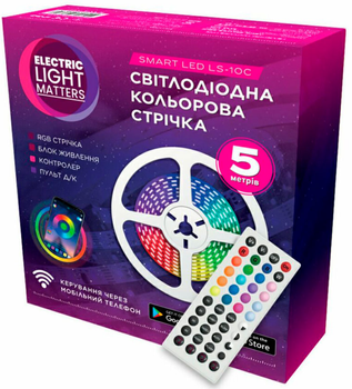 Світлодіодна стрічка ELM SMD 5050 30LED 5м 10 Вт RGB 12В IP20 (19-0015)