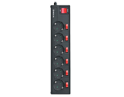 Сетевой фильтр REAL-EL RS-6 Extra 6 розеток 1.8m 2300W Black (EL122300001)