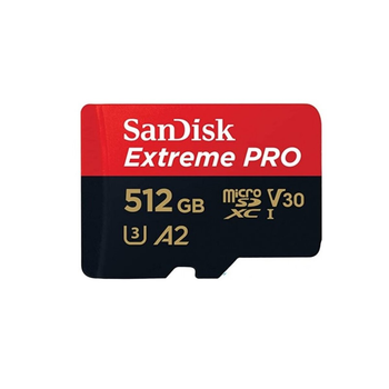 Карта пам'яті microSDXC (UHS-1 U3) SanDisk Extreme Pro A2 512Gb class 10 V30 (R200MB/s,W140MB/s) (adapter) (SDSQXCD-512G-GN6MA)