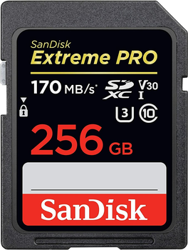 Карта пам'яті SDXC (UHS-1 U3) SanDisk Extreme PRO 256Gb class 10 V30 (170Mb/s) (SDSDXXY-256G-GN4IN)
