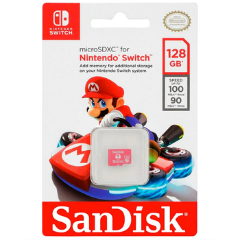 Карта пам'яті microSDXC (UHS-1) SanDisk For Nintendo Switch128Gb class 10 (R100Mb/s, W90Mb/s) (SDSQXAO-128G-GN3ZN)