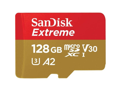 Карта пам'яті microSDXC (UHS-1 U3) SanDisk Extreme A2 128Gb class 10 V30 (R190MB/s,W90MB/s) (SDSQXAA-128G-GN6MN)