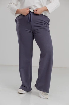 Женские спортивные брюки палаццо демисезонные из трикотажа Aksan 23.2196 48(xl) темно сірий