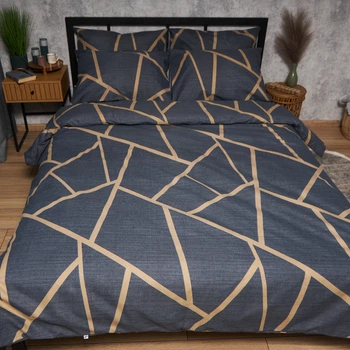 Набір Moon&Star Мікросатин Premium Deep Blue Luxe Простирадло 150х220 см + 2 наволочки 40х60 см (MS-880000540)