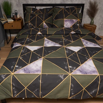 Набір Moon&Star Мікросатин Premium Golden Marble Простирадло 200х220 см + 2 наволочки 50х70 см (MS-880000571)
