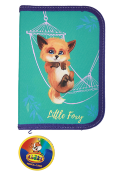 Шкільний пенал книжка для дівчат "Little Foxy" 1 ярусний з 2 відворотами арт 23213С CLASS
