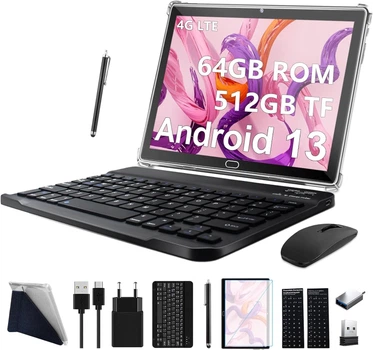 Планшет 10.1" FEONAL K118 4/64GB 4G 2-SIM 8 ядер Android 13 6000mAh Black