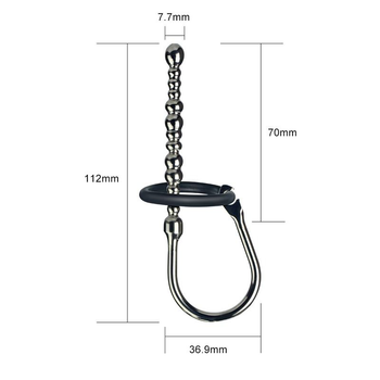Уретральная вставка Stainless Steel Penis Plug With Glans Ring (02795000000000000)